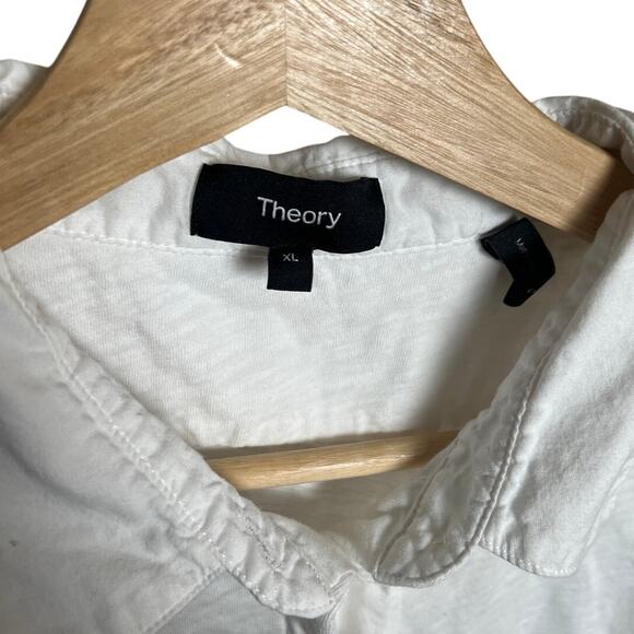 Theory Men White Button up Size XL Long Sleeve - Picture 3 of 5